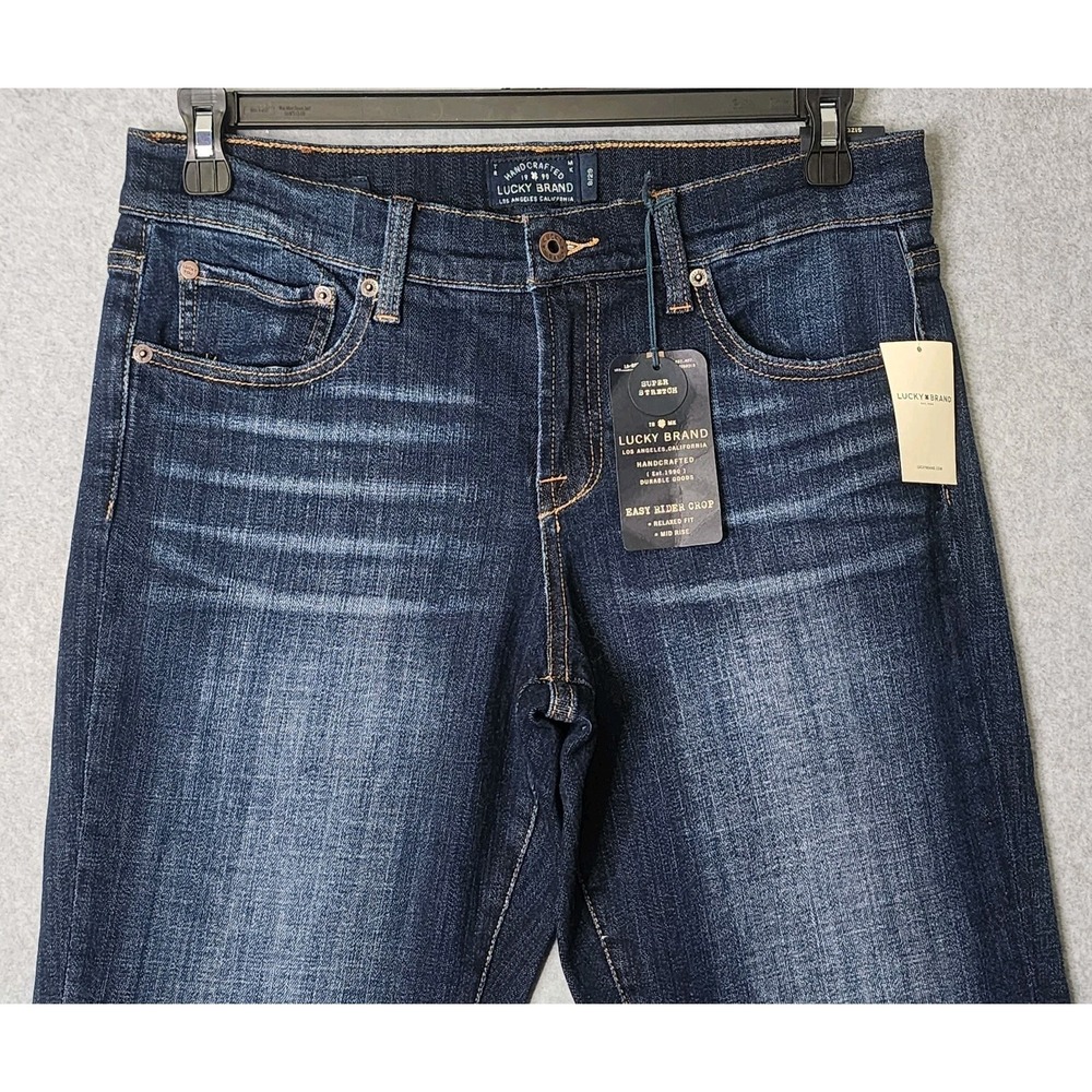 Lucky Brand Jeans Womens 8/29 Blue Denim Dark Wash Easy Rider Crop 33x26 Casual - Picture 5 of 13